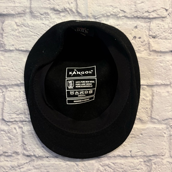 Kangol “Wool 504” black 100% pure new wool flat cap hat (XL) - Picture 4 of 7